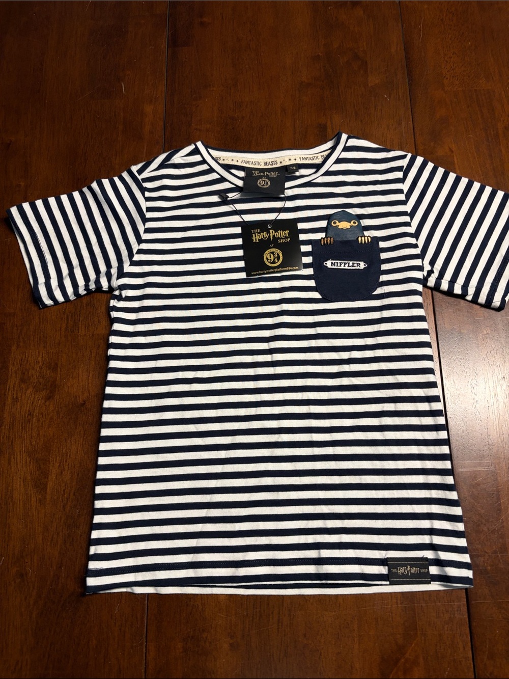 Warner Bros. Kids Navy & White Striped Harry Potter Niffler Pocket Tee